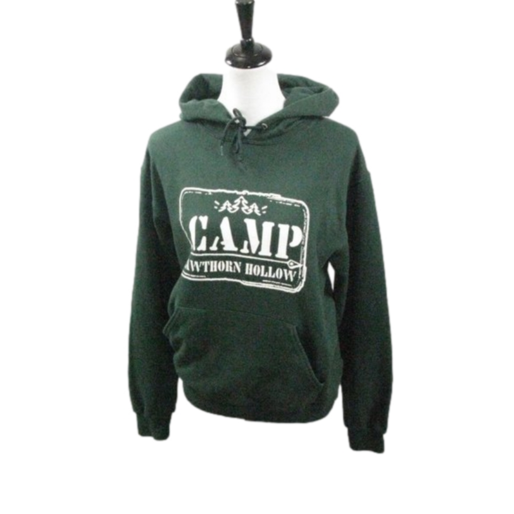 Jerzees Green Camp Graphic Hoodie Size Small